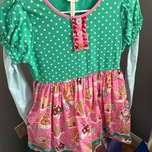 Gingerbread house dress for holiday